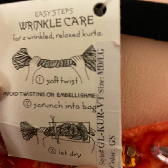 Glam Souls Kurta Slit Neck Tunic Size M/L 100% Silk - Picture 3 of 6